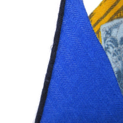 Hermes Tout En Carre "It'S All In The Carr" Lozenge Deformed Diamond Scarf/Muffler Blue