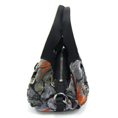 Bvlgari Handbag Chandra Black Multicolor Satin Beads Embroidery