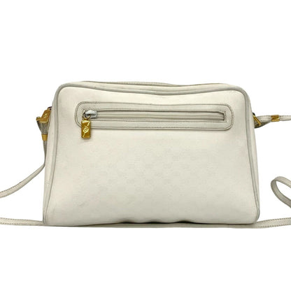 Gucci Old Gucci Micro Gg Leather Shoulder Bag/Pochette/Sacoche In White 38183
