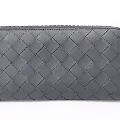 Bottega Veneta Intrecciato Zip Around Wallet Round 749427 Leather Gray K-157902