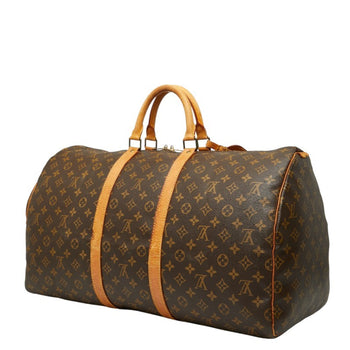 Louis Vuitton Monogram Keepall 55 Boston Bag/Travel Bag M41424 Brown Leather