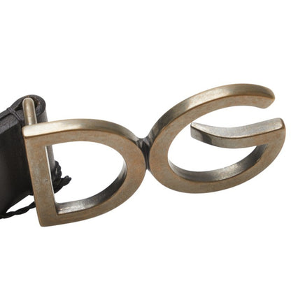 Dolce & Gabbana Dg Logo Belt 95.38 Bc3981 Black Leather
