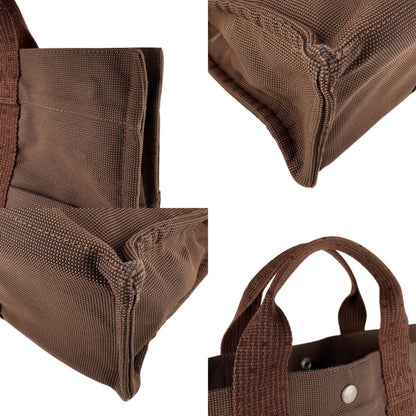Hermes Herms Air Line Mm Handbag In Brown Nylon Canvas