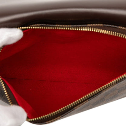 Louis Vuitton Damier Twice Shoulder Bag N48259 Brown Leather