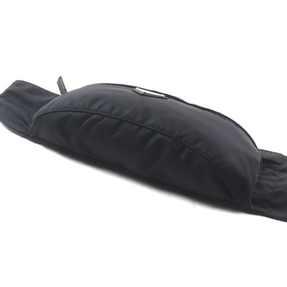 Prada Tessuto Triangle Logo Plate Nylon Saffiano Leather Belt Bag/Body Bag Black