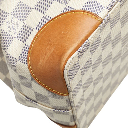 Louis Vuitton Damier Azur Hampstead Mm Tote Bag Shoulder N51206 White Pvc Leather