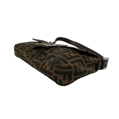 Fendi Mamma Bucket Zucca Ff Pattern Leather Canvas Semi-One Shoulder Bag Brown 20265