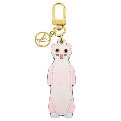 Louis Vuitton Hermine M01563 Leather White Pink Keychain