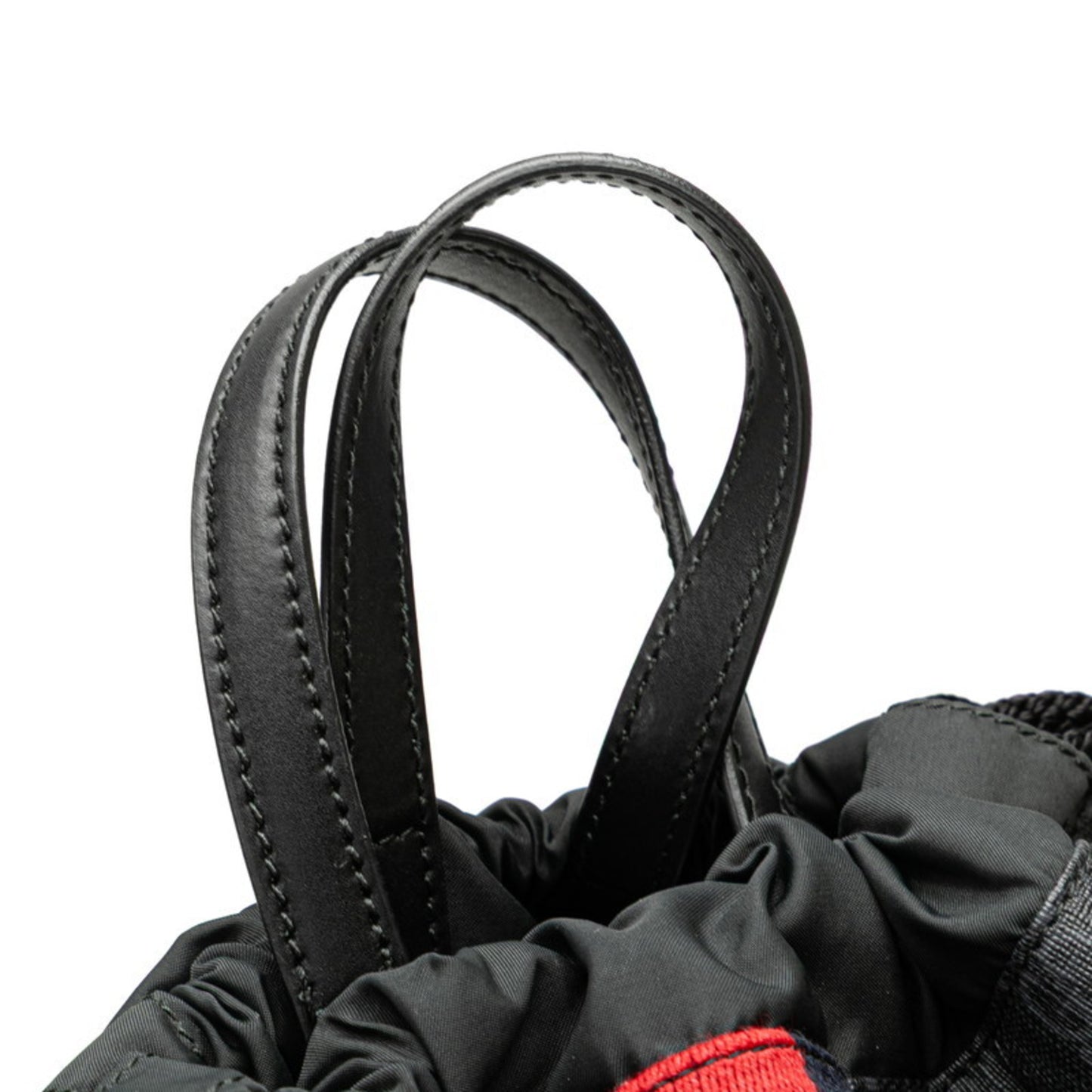 Gucci Gg Supreme Sherry Line Drawstring Backpack 473872 Gray Black Leather