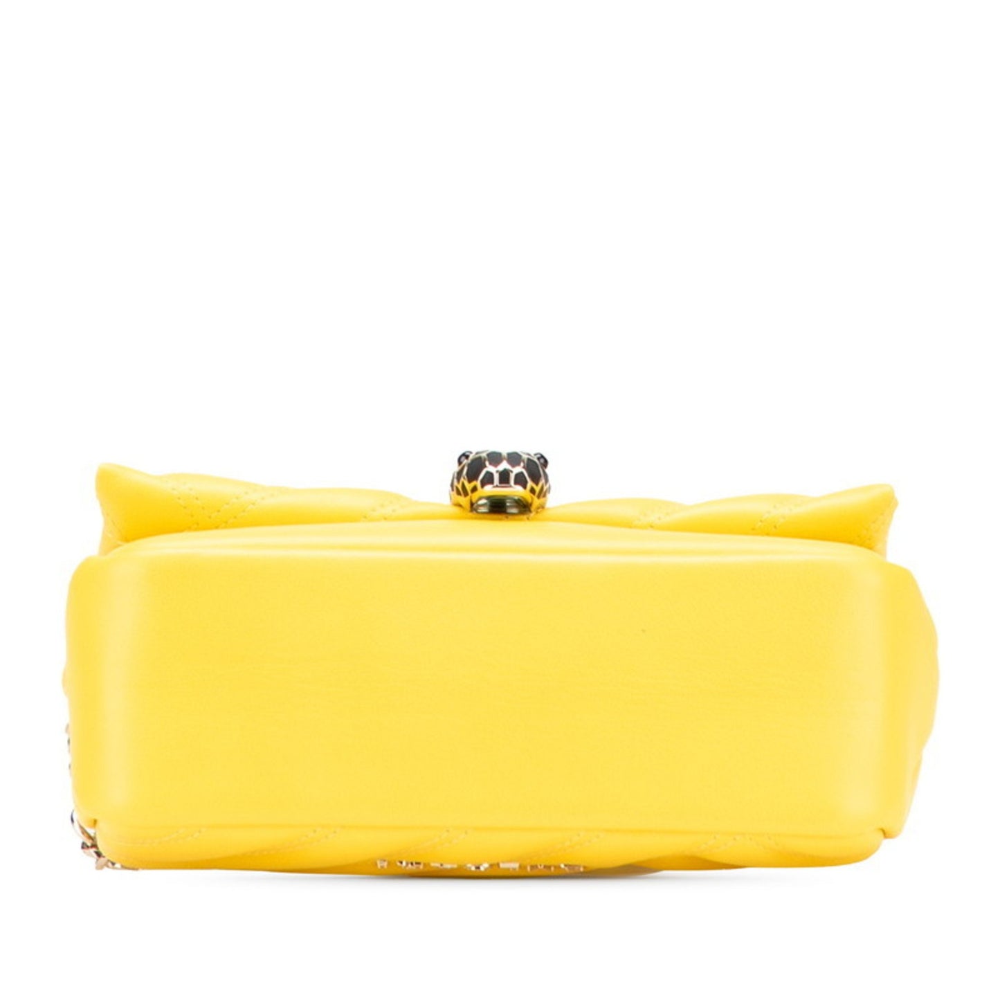 Bvlgari Serpenti Chain Shoulder Bag In Yellow Leather