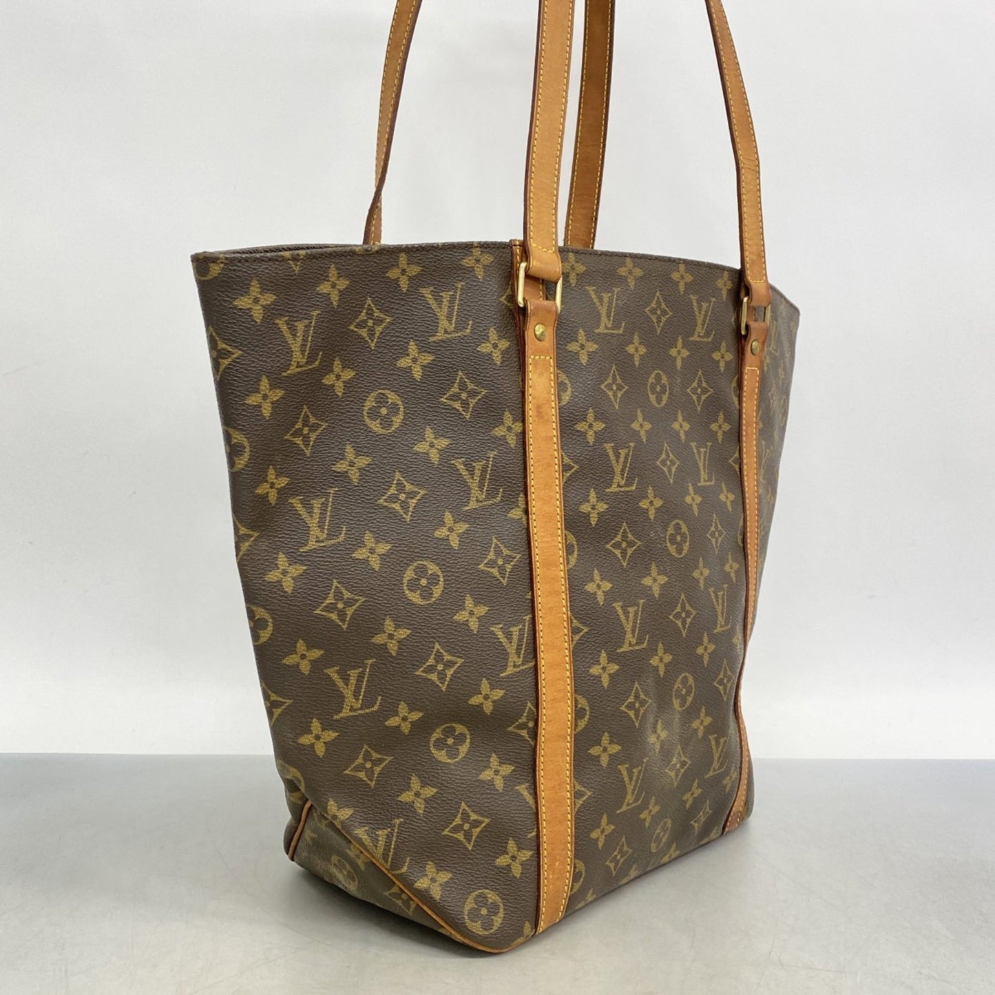 Louis Vuitton Monogram Sac Tote Bag M51109 Brown