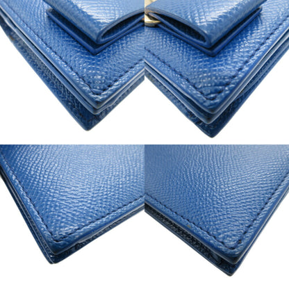 Salvatore Ferragamo Vara Ribbon Leather Blue Bi-Fold Wallet 2123Salvatore