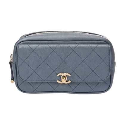 Chanel Affinity Metallic Blue Women'S Calfskin Waist Bag