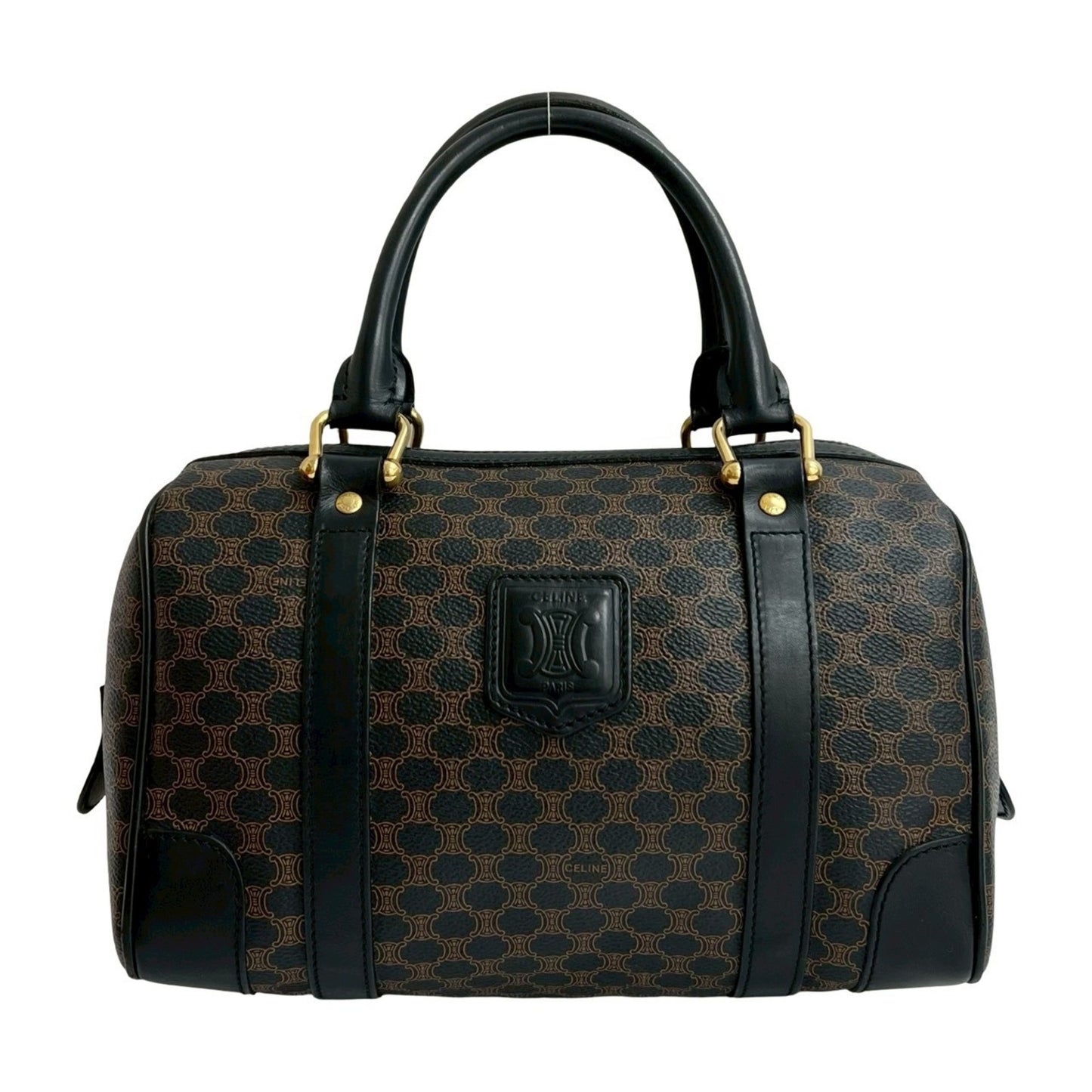 Celine Macadam Blason Triomphe Leather Handbag/Mini Boston Bag