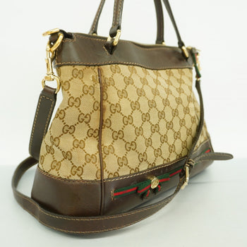 Gucci Gg Canvas Sherry Line Mayfair Handbag 269894 Brown 2-Way Bag