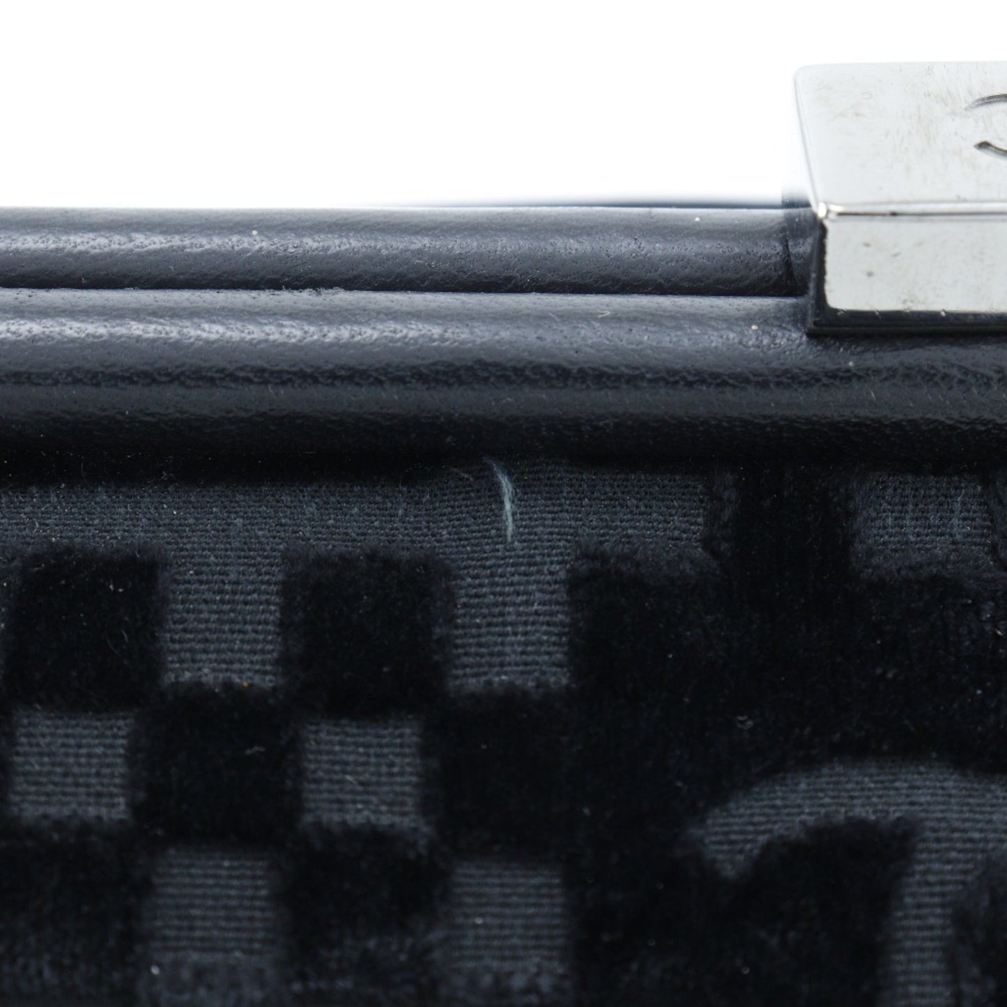 Chanel Chain Shoulder Bag Coco Mark A33096 Velour Black 2Way Chainshoulder