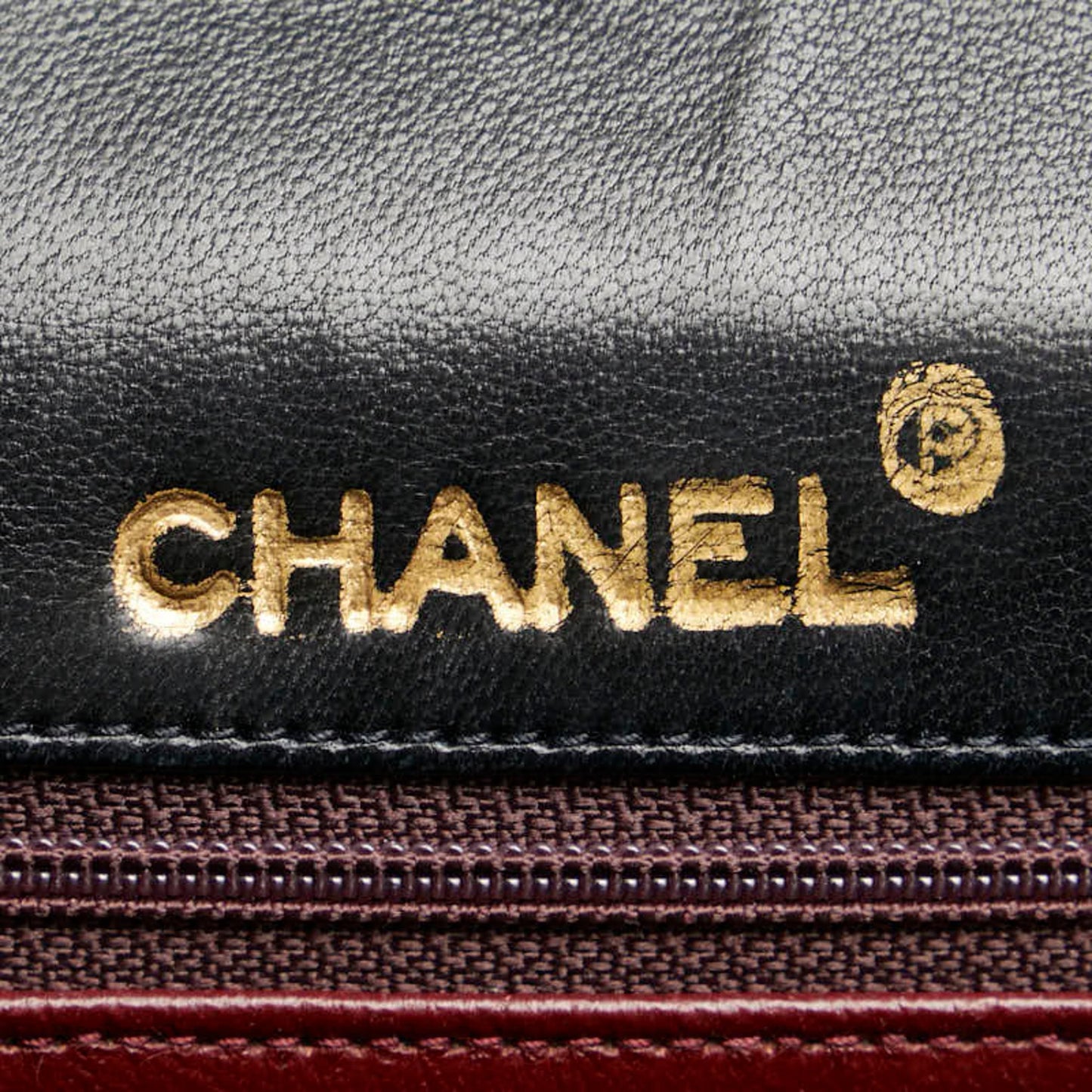 Chanel Matelasse Coco Mark Handbag Tote Bag Black Lambskin