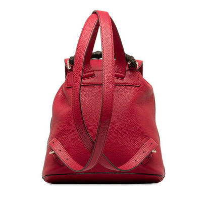Gucci Bamboo Backpack 387149 Red Leather