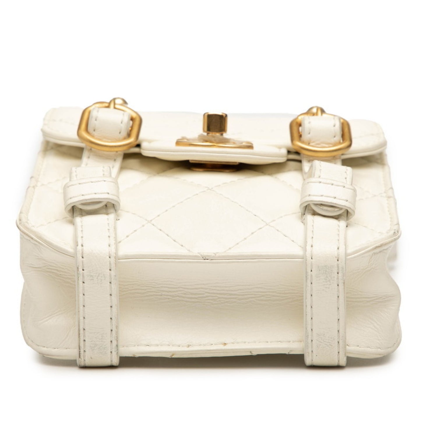 Chanel Matelasse Mini Flap Bag Shoulder White Lambskin