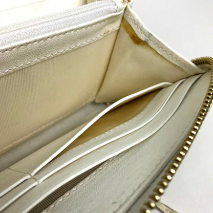Jimmy Choo Jimmy Choo Round Long Wallet Star Studs Accessories Small Items Leather Off-White