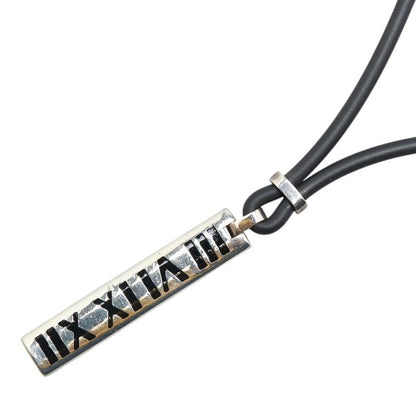 Tiffany Atlas Necklace Silver Black Sv925 Rubber