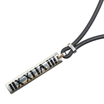Tiffany Atlas Necklace Silver Black Sv925 Rubber