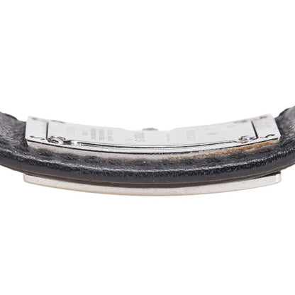 Gucci Bangle Watch 7800S Quartz Black Dial Stainless Steel Leather