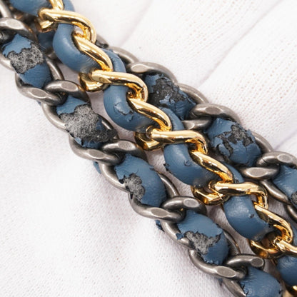 Chanel Shoulder Bag Chain Gabriel Calfskin Blue Gold