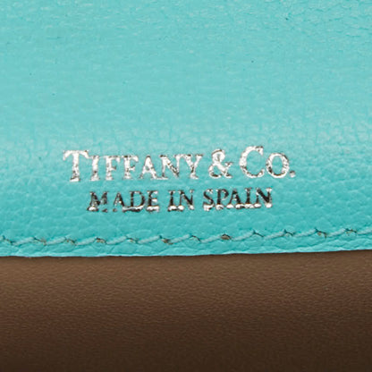 Tiffany & Co. T Deco Business Card Case/Card Case/Pass Case In Blue Leather
