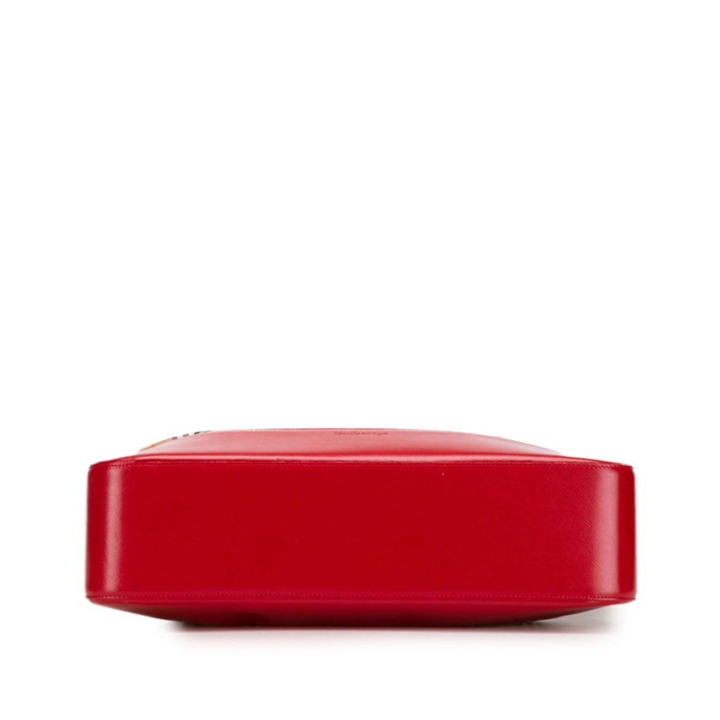 Burberry Nova Check Shadow Horse Handbag Tote Bag Beige Red Canvas Leather