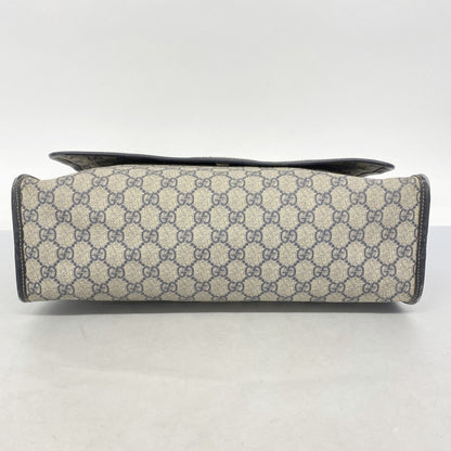 Gucci Gg Supreme Sherry Line Shoulder Bag 246411 Navy Beige