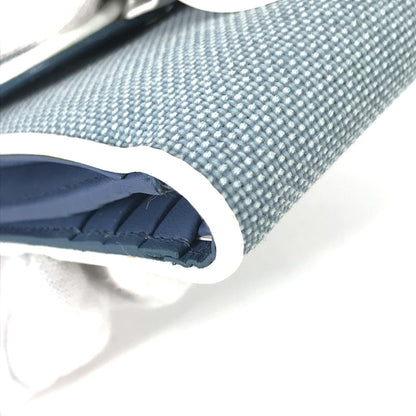Christian Dior Bicolor Logo Compact Wallet Folded Wallet Blue
