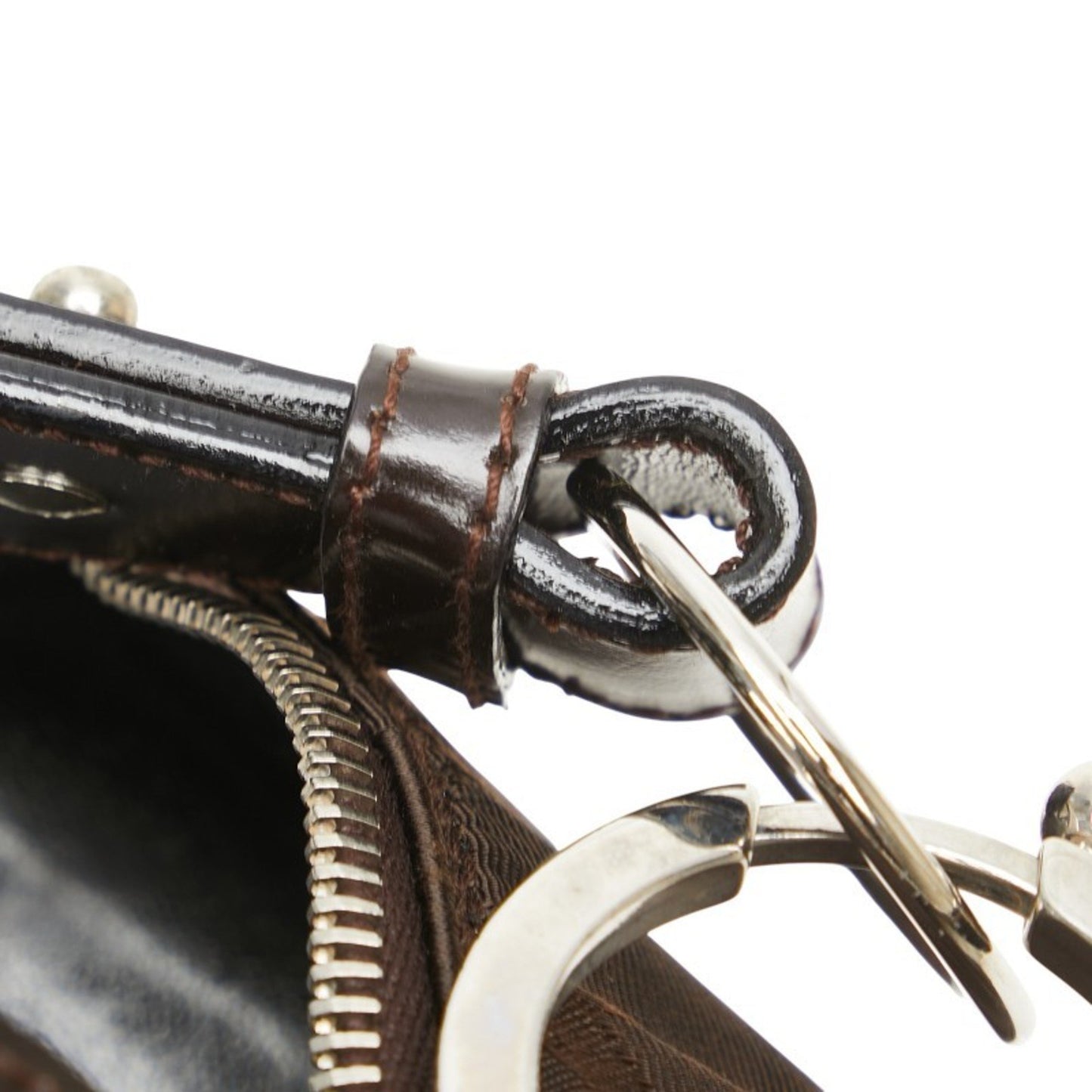 Salvatore Ferragamo One-Shoulder Bag Brown Nylon Leather