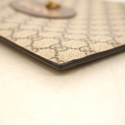 Gucci Gg Supreme Clutch Bag 473956 Brown