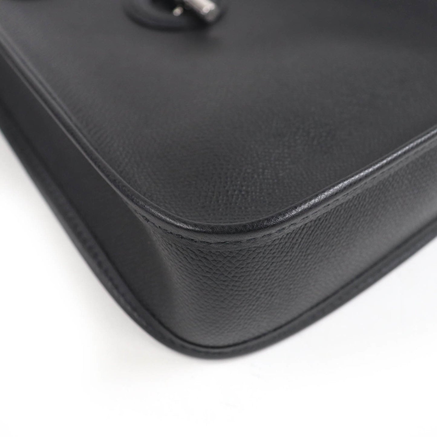 Hermes Vespa Tpm Shoulder Bag In Black With Epsom Leather And Silver Hardware