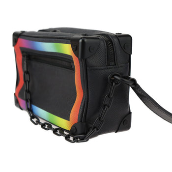 Louis Vuitton Louis Vuitton Mini Soft Trunk Taiga Shoulder Bag M30351 Leather Black Rainbow