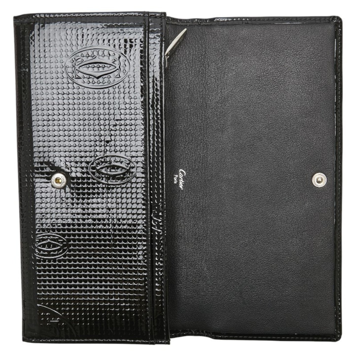 Cartier Happy Birthday Long Wallet Black Enamel