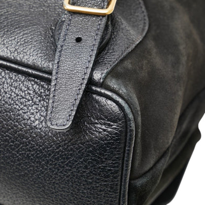 Gucci Bamboo Backpack 003 58 Black Suede Leather