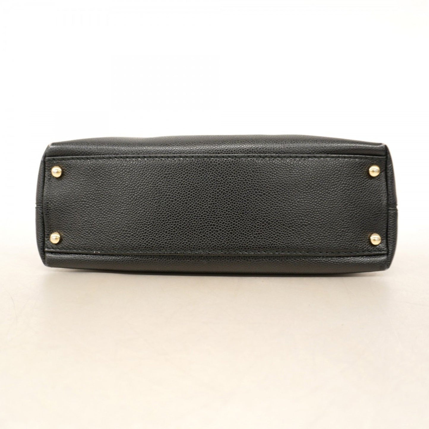 Chanel Shoulder Bag Caviar Skin Black Champagne