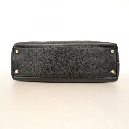 Chanel Shoulder Bag Caviar Skin Black Champagne