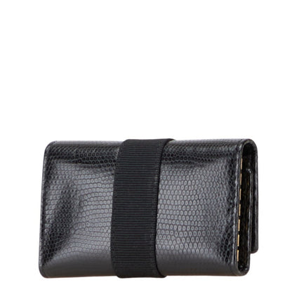 Salvatore Ferragamo Vara 6-Ring Key Case In Black Leather