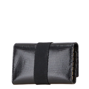 Salvatore Ferragamo Vara 6-Ring Key Case In Black Leather