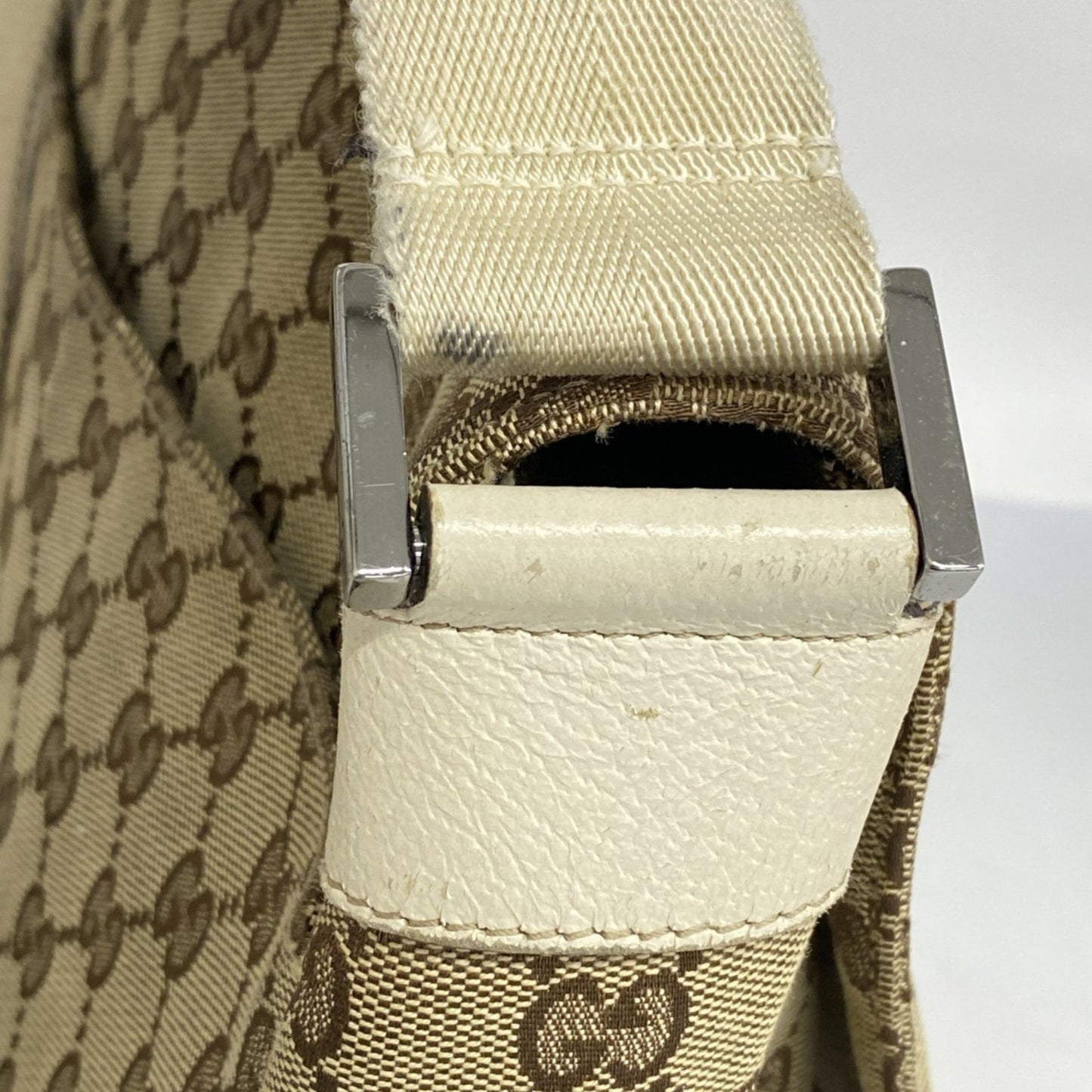 Gucci Gg Canvas Shoulder Bag 146236 Brown White