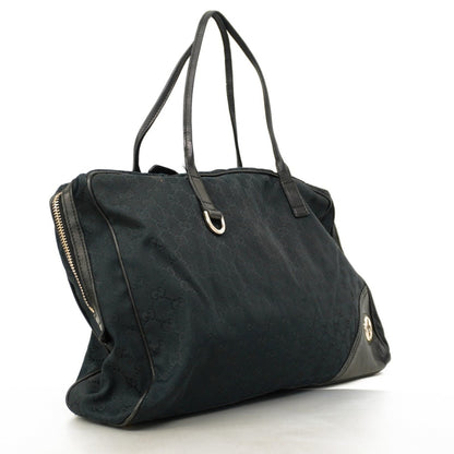 Gucci Gg Canvas Tote Bag 169944 Black Champagne