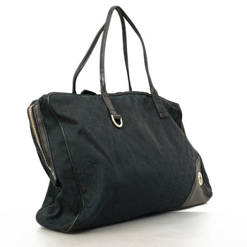 Gucci Gg Canvas Tote Bag 169944 Black Champagne