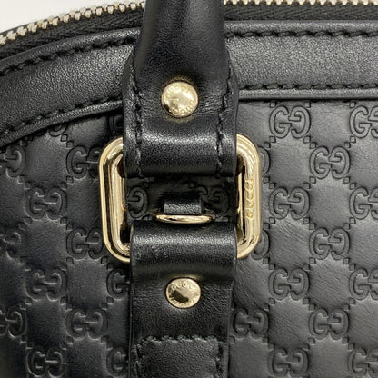Gucci Micro Guccissima Handbag 449663 Leather Black Champagne