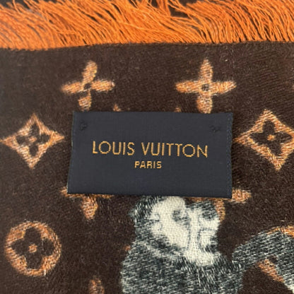 Louis Vuitton Stole Monogram Etoile Catgram Large Wool Silk Mp2265 Louis Vuitton Scarf Cat