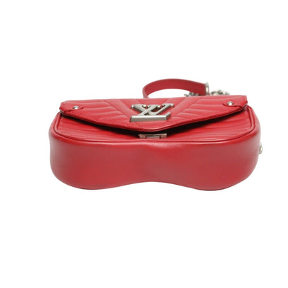 Louis Vuitton New Wave Leather Chain Tote Shoulder Bag M51930 Red