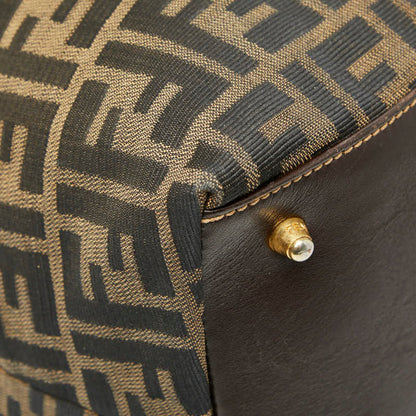 Fendi Zucca Handbag Tote Bag Brown Canvas
