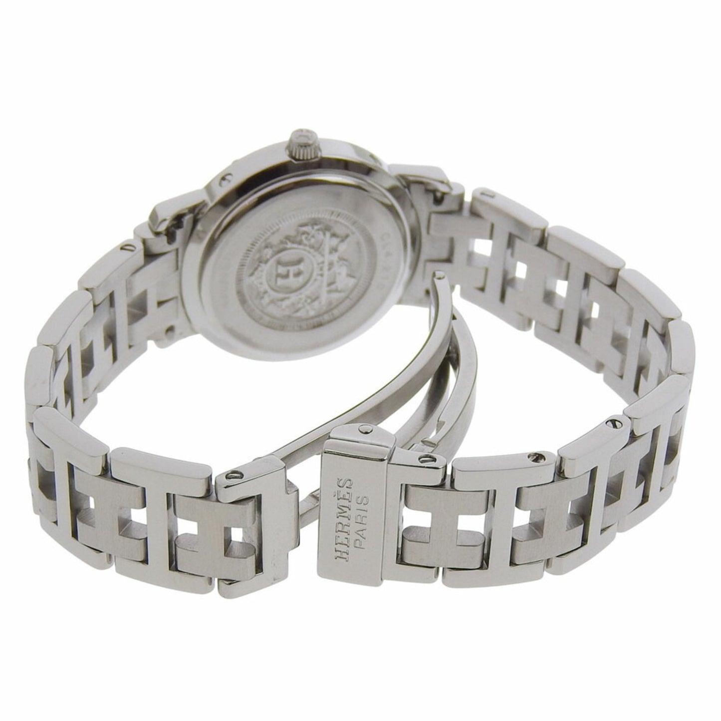 Like New Herms Clipper Date Cl4 210 Watch With A Light Blue Dial